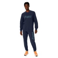 Pantaloni Asics Logo Blu Notte Verde  Offerta + Economico
