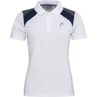 Head Club 22 Polo da donna bianca blu navy