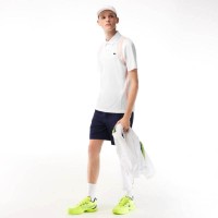 Lacoste Polo in Poliestere Riciclato Bianco Arancio  Offerta + Economico