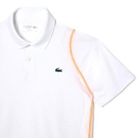 Lacoste Polo in Poliestere Riciclato Bianco Arancio  Offerta + Economico