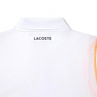 Lacoste Polo in Poliestere Riciclato Bianco Arancio  Offerta + Economico