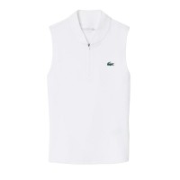 Polo Lacoste Blanco Mujer Ultra Dry Senza maniche