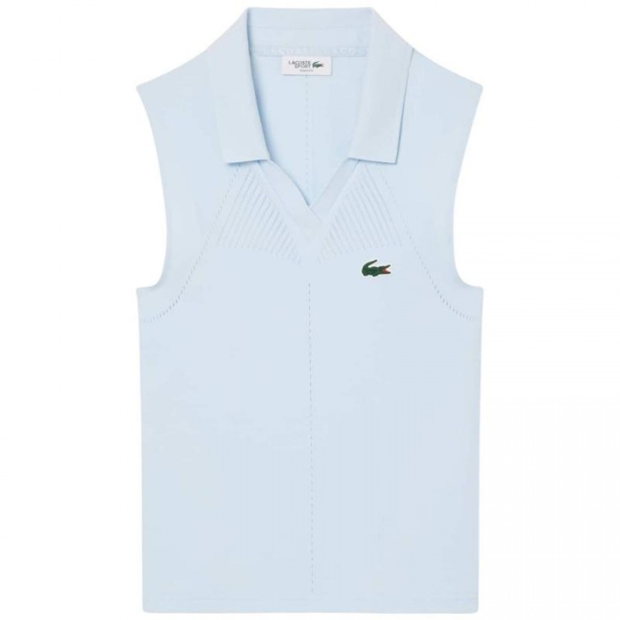 Polo Lacoste Tight Fit Azul Claro Mujer  Offerta + Economico