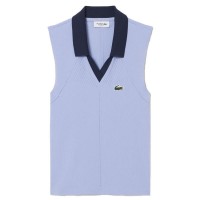 Polo Lacoste Vestibilità Aderente Violeta Azul Marino Mujer