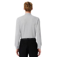 Polo Manga Larga Lacoste Regular Fit Algodon Gris Vigore