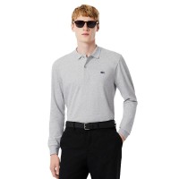 Polo Manga Larga Lacoste Regular Fit Algodon Gris Vigore