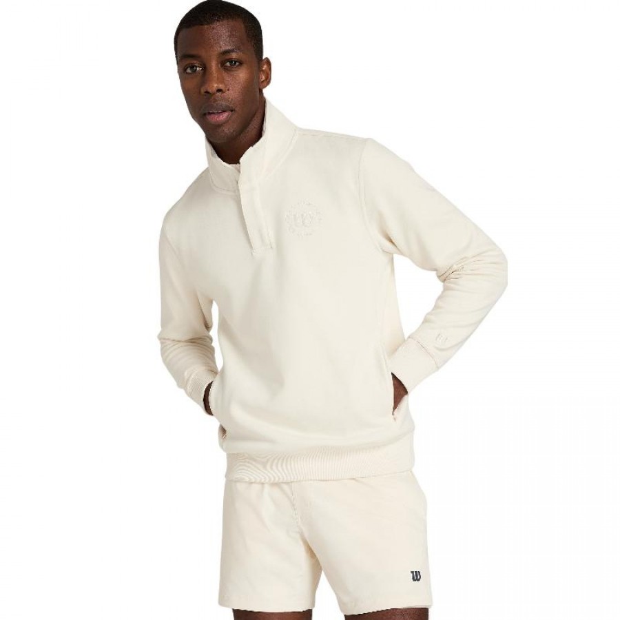 Sudadera Wilson Tenis Club Mezza Zip Beige Arena