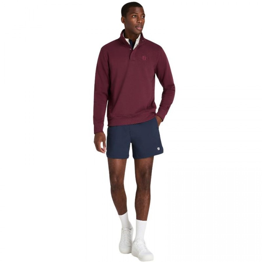 Wilson Tennis Club Felpa Mezza Zip Royal Garnet