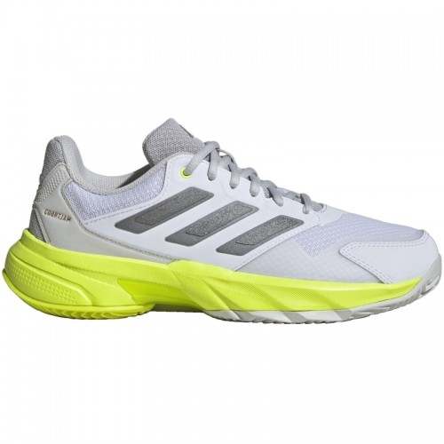 Adidas CourtJam Control 3 Bianco Argento Lucido Limone Sneakers Donna