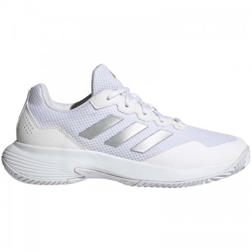 Adidas GameCourt 2 Sneakers donna in metallo argento bianco